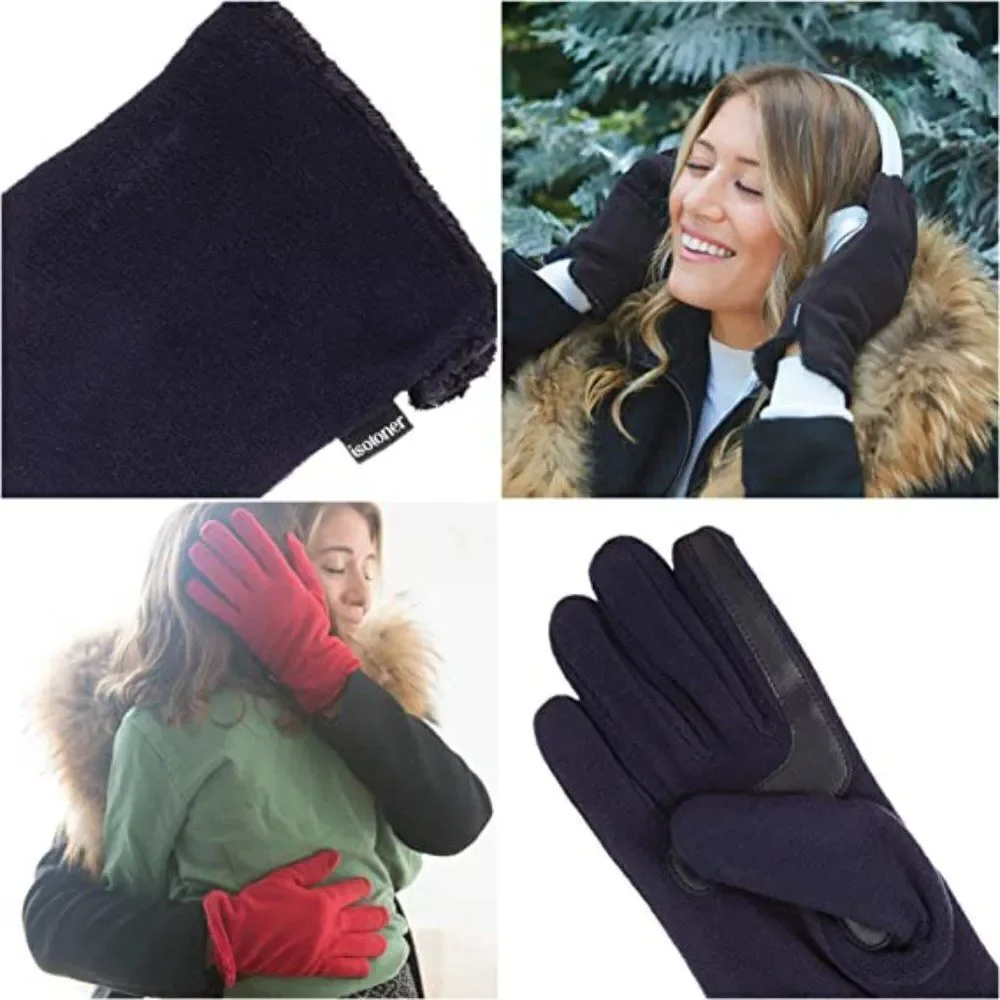 Isotoner Women's Stretch Fleece Gloves with Microluxe and Smart Touch Te…